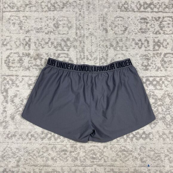 Under Armour Loose Heatgear Drawstring Grey Athletic Shorts Women's Size Medium - Picture 5 of 5
